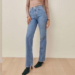 Reformation Cynthia High Rise Straight Long Jeans
